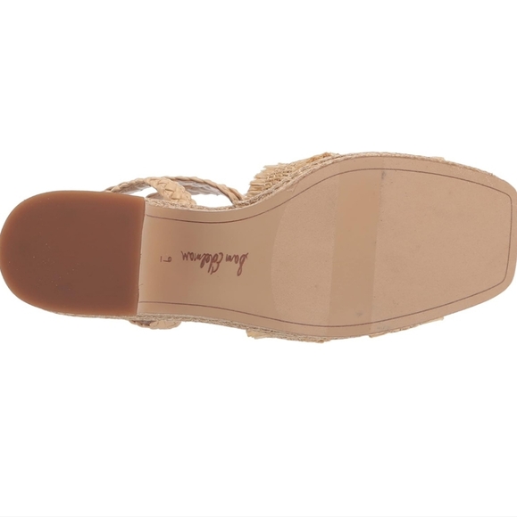 NEW SAM EDELMAN TATE EGGSHELL RAFFIA PLATFORM SANDALS SIZE 9.5 - Picture 4 of 15